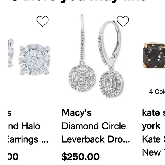 Geniune Diamond leverback earrings   full quarter caret ss NWT - Picture 7 of 17